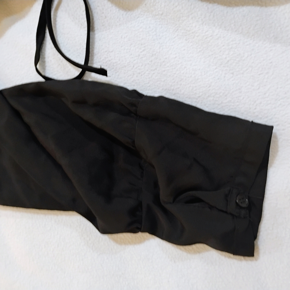 Xhilaration Black Long Sleeve Cinched Waist Dress - Picture 2 of 13